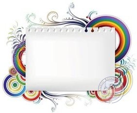 notebook_page_curl_frame_design_with_colorful_design_elements_vector_banner_566921