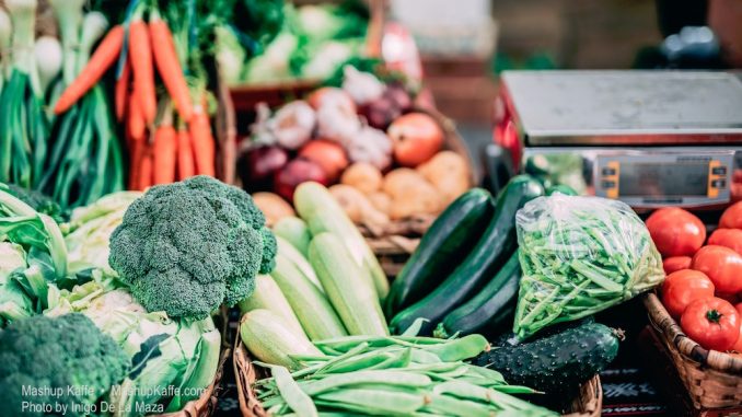 Beautiful display of fresh vegetables