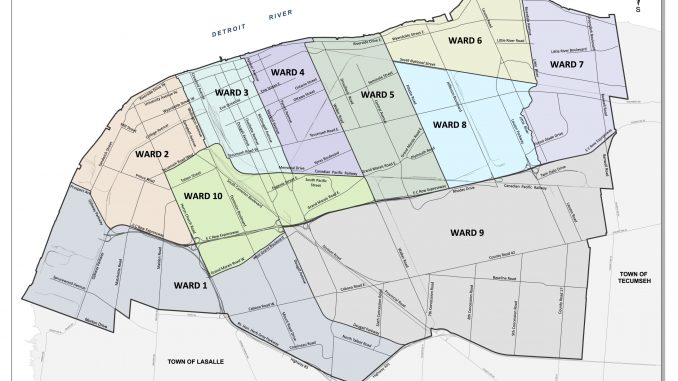 City of Windsor Ontario Ward Map