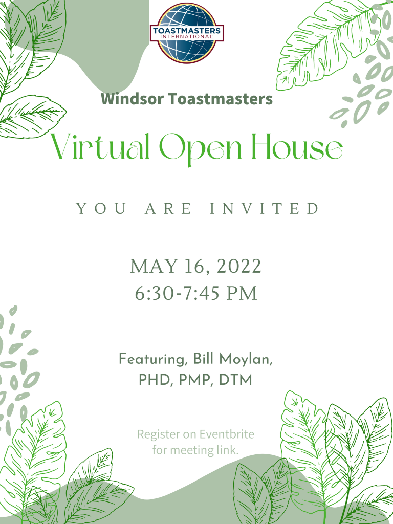 Windsor Toastmasters Open House May 16, 2022